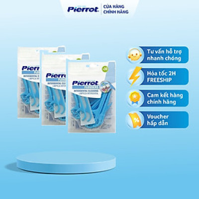 Combo 3 Tặng 1 Chỉ kẽ răng Pierrot FIossers 30pcs làm sạch kẽ răng, mảng bám