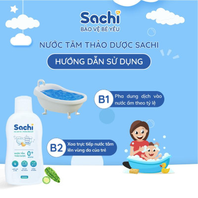 Combo 2 Nước Tắm Thảo Dược Và 1 Dầu Tràm Nguyên Chất Sachi - Tặng 1 Xịt Chống Muỗi Sachi Cho Bé