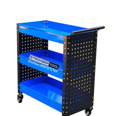 XE ĐẨY DỤNG CỤ 3 NGĂN 2 TẤM HÔNG DÙNG CHO GARAGE TIỆM SỬA XE MÁY