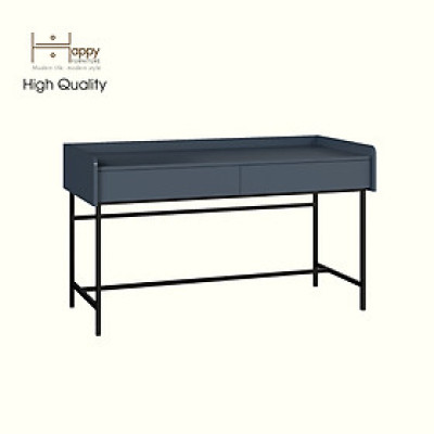 [Happy Home Furniture] LAVIA, Bàn làm việc 2 ngăn kéo - chân sắt, 140cm x 59cm x 80cm ( DxRxC), BAN_087