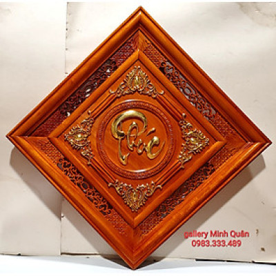 TRANH GỖ HƯƠNG  - CHỮ PHÚC MẠ VÀNG