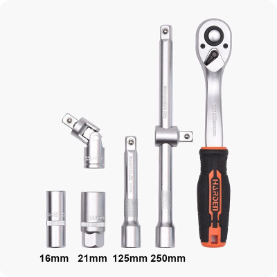 Bộ Khẩu Tuýp 1/2” 23 Món – Có Đầu Bugi, Tay Vặn 72 Răng – Chất Liệu CR-V