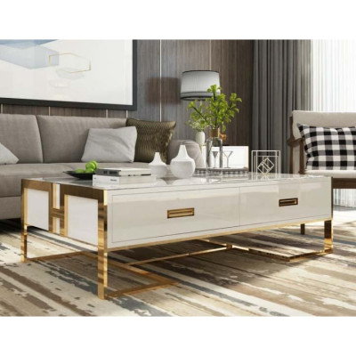 Bàn Trà Và Kệ Tivi Mặt Đá Nhập Khẩu Juno Sofa HHP-SET616-20 Hiện Đại