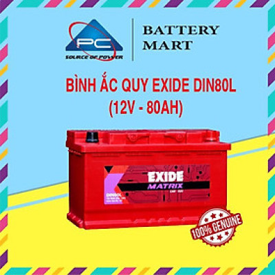 Bình Ắc Quy EXIDE DIN80L 12V-80Ah