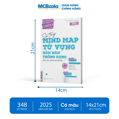Sách - All In One Korean – Sổ tay Mind Map Từ vựng Hán Hàn thông dụng dành cho người mới bắt đầu