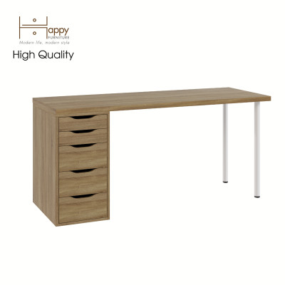 [Happy Home Furniture] LIDA, Bàn làm việc chân sắt - 1 bên ngăn tủ, BAN_020, BAN_021, BAN_022,BAN_023