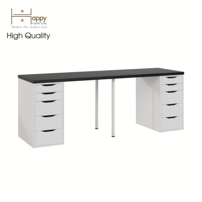 [Happy Home Furniture] LIDA, Bàn làm việc - 2 bên ngăn tủ- 2 chân sắt, BAN_026, BAN_027