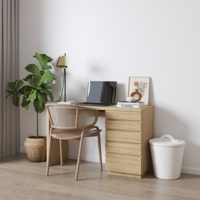 [Happy Home Furniture] MACRO, Bàn làm việc - 5 ngăn kéo,  120cm x 45cm x 75cm ( DxRxC), BAN_010