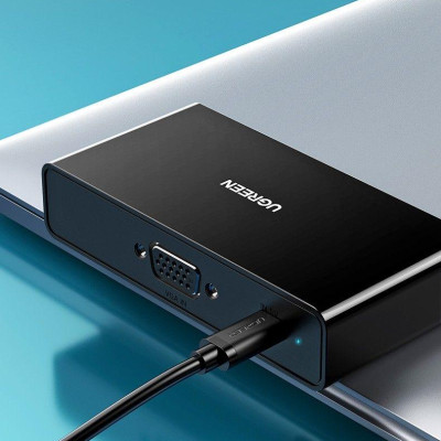 Ugreen UG80190CM339TK 1080P 60Hz full hd màu đen bộ chia vga 1 ra 2 có sẵn dây cấp nguồn - HÀNG CHÍNH HÃNG