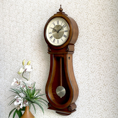 Đồng hồ treo tường Nhật Bản Rhythm CMJ529NR06 Kt 26.3 x 85.5 x 10.1cm, 3.85kg. Vỏ gỗ. Dùng Pin.