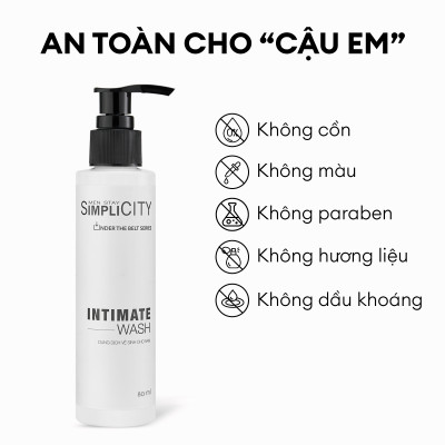 Dung dịch vệ sinh nam Men Stay Simplicity giảm ngứa, làm sạch & ngăn mùi hiệu quả Intimate Wash 80ml