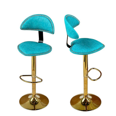 Ghế quầy bar chân vàng CB2299B-P Nội thất Capta Ghế bar tiếp khách nệm bọc simili phong cách tân cổ điển chân thép mạ màu vàng tại hcm