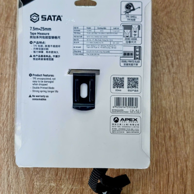 Thước cuộn dây thép 7.5m bọc cao su dòng Kaiti SATA 91344A