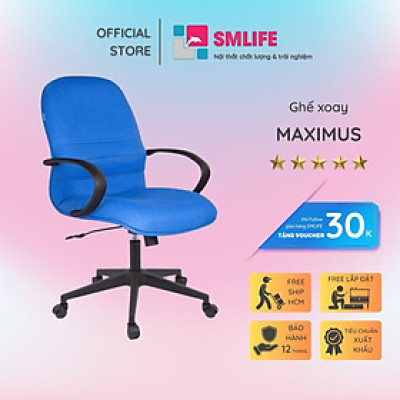 Ghế xoay văn phòng lưng trung bọc vải SMLIFE Maximus