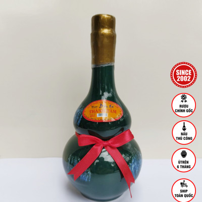 Đặc Sản Bình Định - Rượu Bàu Đá Thành Tâm Hồ Lô (Màu xanh rêu) 350ml - OCOP 3 Sao