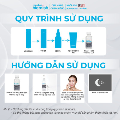 Chấm Mụn Tro Núi Lửa Giảm Mụn Nhanh Sau 1 Đêm Dành Cho Mụn Trắng, Sưng Đỏ Bye Bye Blemish Volcanic Ash Drying Lot