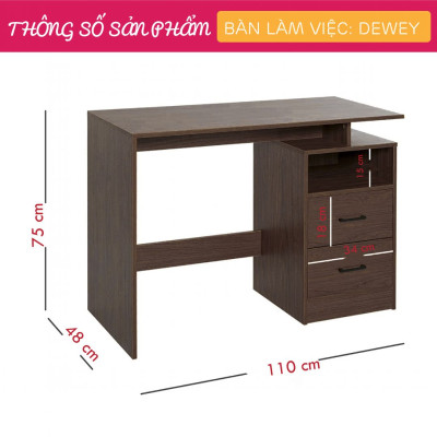 Bàn máy tính gỗ công nghiệp nhỏ gọn SMLIFE Dewey
