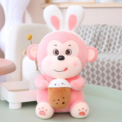 Thú nhồi bông khỉ ôm bình sữa dễ thương - Size từ 45cm đến 75cm - Quà tặng gấu bông khi ôm bình sữa đáng yêu.