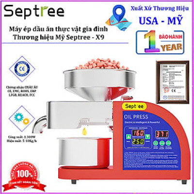 HÀNG CHÍNH HÃNG - Máy ép dầu ăn thực vật, dùng trong gia đình. Thương hiệu Mỹ cao cấp Septree - X9