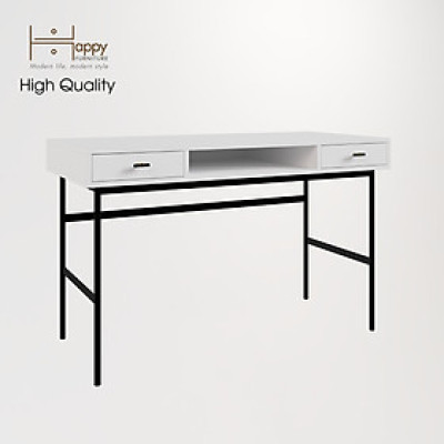 [Happy Home Furniture] BECKY, Bàn làm việc 3 ngăn - chân sắt ,  120cm x 55cm x 75cm ( DxRxC), BAN_005