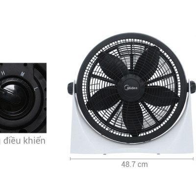 Quạt Hộp, Quạt Để Bàn 5 Cánh Midea FB40-9H (Quạt Điện Hàng Chính Hãng, Công suất 55W, Chỉnh Gió 3 Tốc Độ)