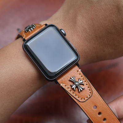 Dây da thay thế dành cho đồng hồ Apple Watch Da Bò Pullup Rivet chữ thập Khóa Thép 316L Dành Cho Series SE 7| 6 | 5 | 4 | 3 | 2 | 1 - Hàng chính hãng