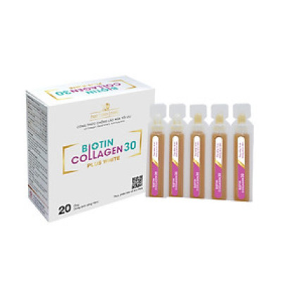 Biotin Collagen 30 plus white-Hộp 4 vỉ x5 ống - Mediphar USA sản xuất chuẩn GMP