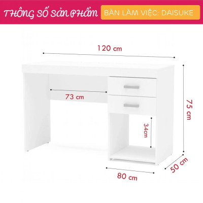 Bàn máy tính bằng gỗ tiện dụng SMLIFE Daisuke