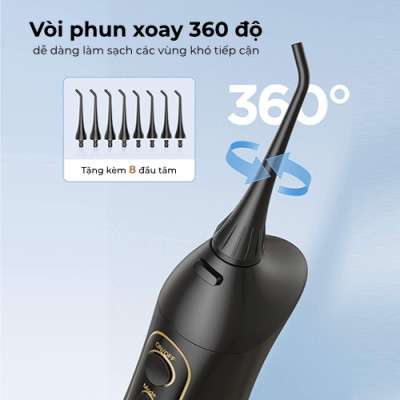 Tăm nước cầm tay Fairywill FW5020E, phiên bản nâng cấp , tăng cường khả năng chống nước, bền bỉ vượt trội