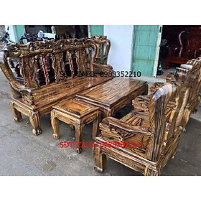 Bộ bàn ghế phòng khách gỗ tràm cột 10 đồ gỗ BÌNH LONG