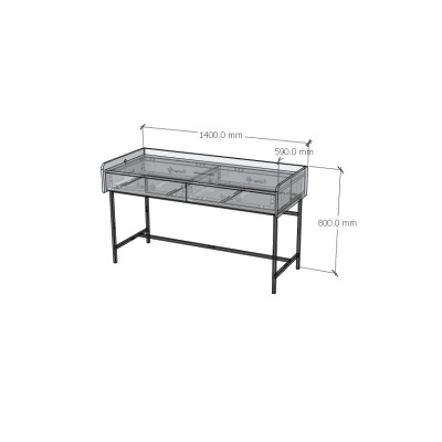 [Happy Home Furniture] LAVIA, Bàn làm việc 2 ngăn kéo - chân sắt, 140cm x 59cm x 80cm ( DxRxC), BAN_087