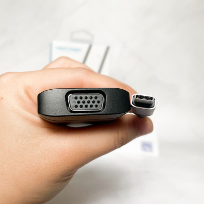 Cáp chuyển USB Type C to HDMI + VGA + USB + PD (87W) Vention TFAHB(4 in 1) - Hàng chính hãng