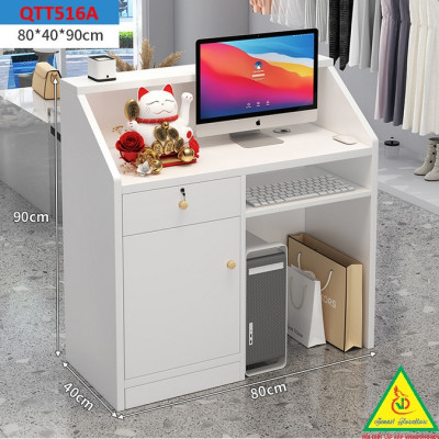 Bàn thu ngân, bàn lễ tân, bàn tính tiền bằng gỗ MDF QTT516 - NỘI THẤT LẮP RÁP VIENDONGADV