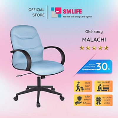Ghế xoay văn phòng lưng trung bọc vải SMLIFE Malachi