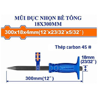[CHÍNH HÃNG ]Mũi đục nhọn bê tông 18x300mm WADFOW WCC1304