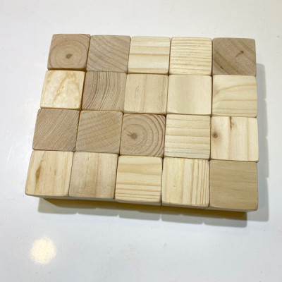 Bộ 20 Khối gỗ lập phương 3cm, khối vuông xếp chồng và làm đồ thủ công DIY, đồ chơi gỗ xây dựng, khối gỗ trơn không màu