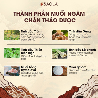 Muối Ngâm Chân Thảo Dược, Muối Hồng Hymalaya, Giảm Đau Nhức Chân, Lưu Thông Máu,Giúp Ngủ Ngon