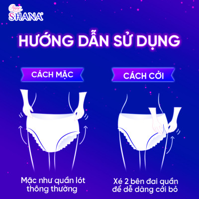 Combo 6 gói Băng Vệ Sinh Quần Peppy Shana Ngày Đêm Siêu Thấm, Freesize, Chống Tràn Tối Đa, Tiết Kiệm 