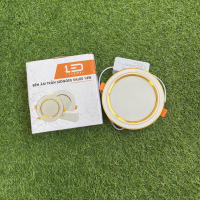 Đèn Led Âm Trần 12W LEDGOES Downlight Value Thiết kế sang trọng, Lỗ khoét Phi 110