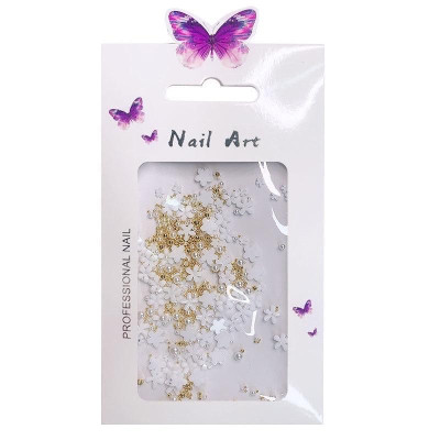 Charm Hoa Nhí Mix Bi Hạt Trai, Trang Trí Móng Làm Nail, Chất Liệu Nhựa Bi Sắt, Tạo Điểm Nhấn Độc Đáo, Hợp Mọi Màu Sơn
