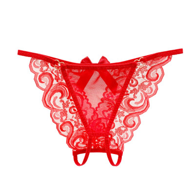 Quần lót ren xẻ đáy đính nơ sexy quyến rũ