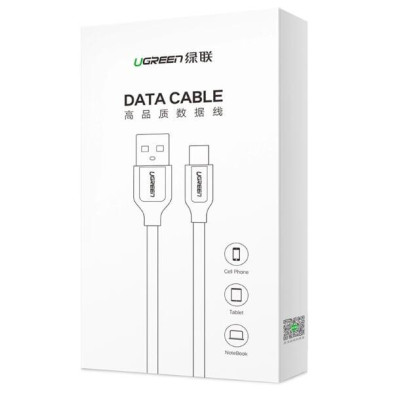 Ugreen UG50142US259TK 0.5M màu Đen Cáp sạc truyền dữ liệu USB 2.0 sang TYPE C vỏ bọc lưới đầu mạ vàng - HÀNG CHÍNH HÃNG