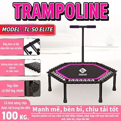 BG Sàn nhún  TRAMPOLINE 50INCH PINK, Đệm bật nhún cao cấp có tay cầm dành cho mọi lứa tuổi  (hàng nhập khẩu)