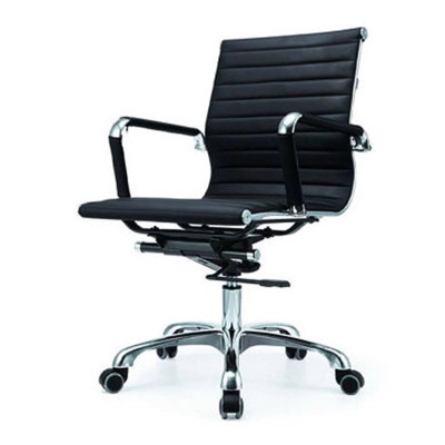 Ghế Da Lưng Thấp Chân Nhôm Đúc Cao Cấp IBIE IB07GA - Đen