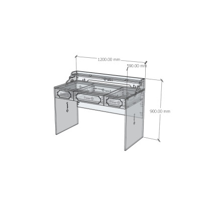 [Happy Home Furniture] NERIS, Bàn làm việc 3 ngăn kéo , 120cm x 59cm x 90cm ( DxRxC), BAN_075