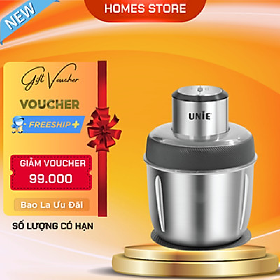 Máy Xay Thịt, Xay Thực Phẩm UNIE UE-226 - Đánh Chà Bông, Bóc Tỏi Tiêu Chuẩn Đức Thép Hợp Kim Dung Tích 2.5 Lít Công Suất 300 W - Hàng Chính Hãng