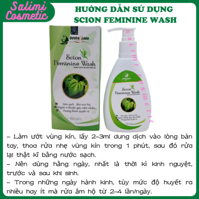 Dung Dịch Vệ Sinh Phụ Nữ SCION FEMININE WASH 150ml, Chiết Xuất Trầu Không, Khử Mùi Hôi, Ngừa Vi Khuẩn Gây Viêm Nhiễm, An Toàn Cho Bà Bầu Sau Sinh