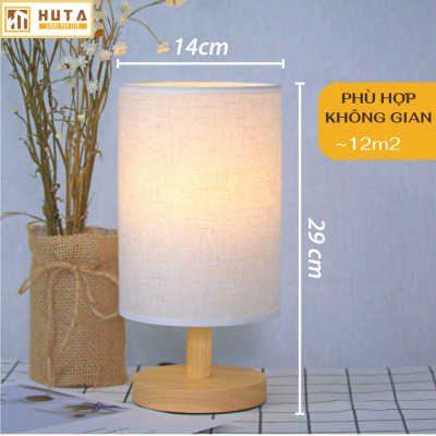 Đèn Ngủ Gỗ HUTA Light For Life G1 Chao Tròn Vintage Dễ Thương, Decor Trang Trí Phòng Ngủ, Điều Chỉnh Độ Sáng, Bóng Led Sáng Vàng Tiết Kiệm Điện
