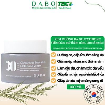 DABO Kem dưỡng da Glutathione Snow White - DABO Glutathione Snow White Melanope Cream 100ml Hỗ trợ dưỡng ẩm sâu, làm sáng da, làm giảm nếp nhăn, tăng đàn hồi cho da