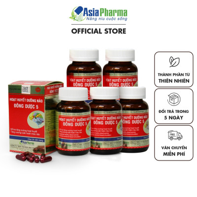 [10 HỘP] Viên uống hoạt huyết dưỡng não Đông Dược 5 Asia Pharma hỗ trợ thiểu năng tuần hoàn não - Hộp 30 viên